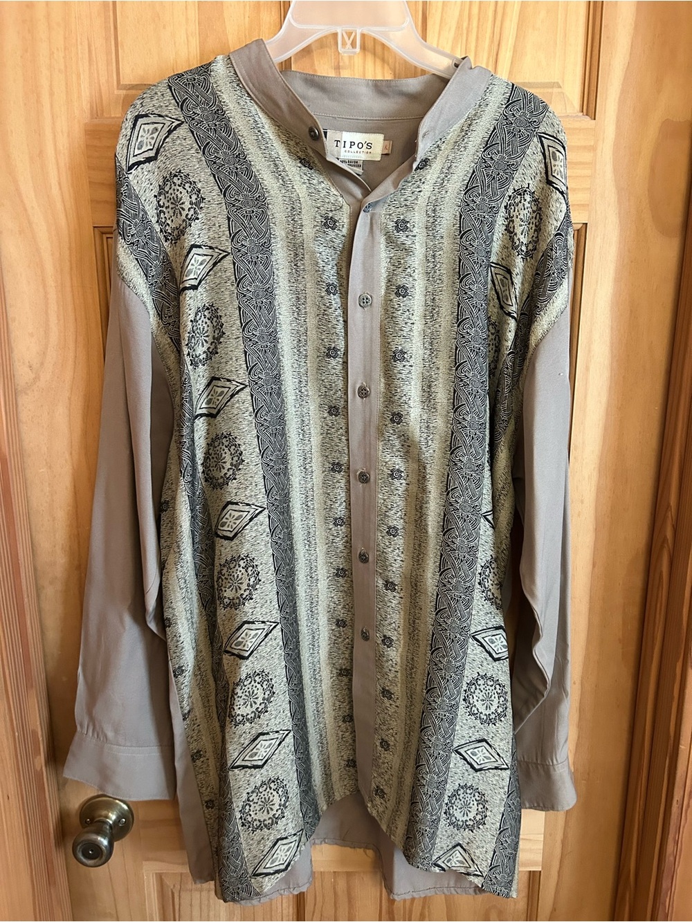 Vintage Tipo’s Collection Men’s Geometric Long Sleeve Button Up Shirt Size XL